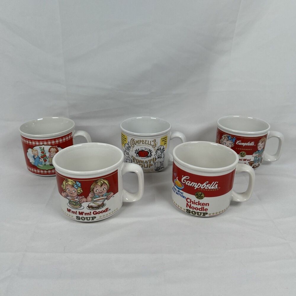 Westwood Campbells Soup Mugs 90s Vintage Coffee Mugs 4 Decorative Piece